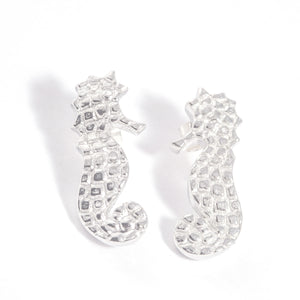 Mosaic Seahorse Stud Earrings